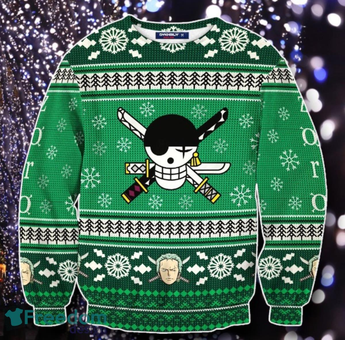 Pirate Zoro One Piece 3D Printed Ugly Sweater Unique Gift image Pirate Zoro One Piece 3D Printed Ugly Sweater Unique Gift Product Photo 1