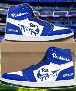 Pittsburgh Panthers Air Jordan 1 Shoes Sport Hightop Sneakers For Men And Women Custom Name