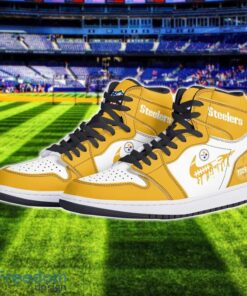 Pittsburgh Steelers Air Jordan 1 Shoes Sport Hightop Sneakers For Men And Women Custom Name Product Photo 2