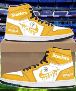 Pittsburgh Steelers Air Jordan 1 Shoes Sport Hightop Sneakers For Men And Women Custom Name