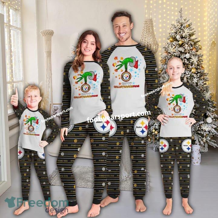 Pittsburgh Steelers Happy Hallothanksmas Christmas Family Pajamas Set Kid Men Women image Pittsburgh Steelers Happy Hallothanksmas Christmas Family Pajamas Set Kid Men Women - Pittsburgh Steelers Happy Hallothanksmas Christmas Family Pajamas Set Kid Men Women