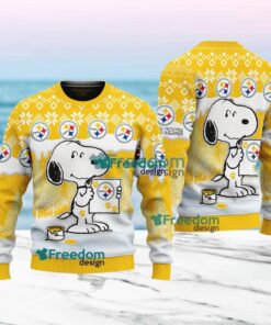 Pittsburgh Steelers Nfl Snoopy Pine Tree Christmas Ugly Sweater Custom Name