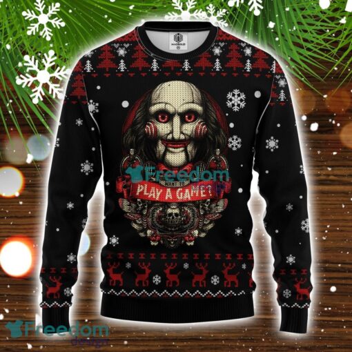 Play A Game Horror Movie Saw Ugly Christmas Sweater Product Photo 1