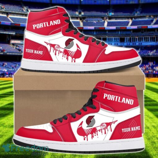 Portland Trail Blazers Air Jordan 1 Shoes Sport Hightop Sneakers For Men And Women Custom Name Product Photo 1