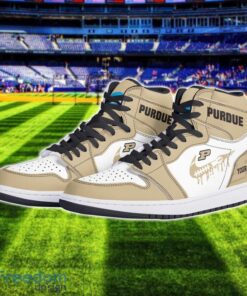 Purdue Boilermakers Air Jordan 1 Shoes Sport Hightop Sneakers For Men And Women Custom Name Product Photo 2