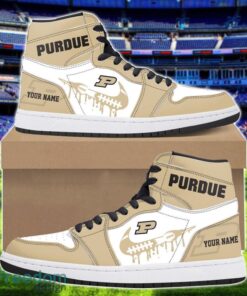 Purdue Boilermakers Air Jordan 1 Shoes Sport Hightop Sneakers For Men And Women Custom Name