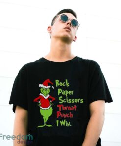 Rock Paper Scissors Throat Punch I Win Hoodie, Grinch Xmas Sweatshirt - G500 Gildan T-Shirt