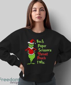 Rock Paper Scissors Throat Punch I Win Hoodie, Grinch Xmas Sweatshirt - Sweatshirt