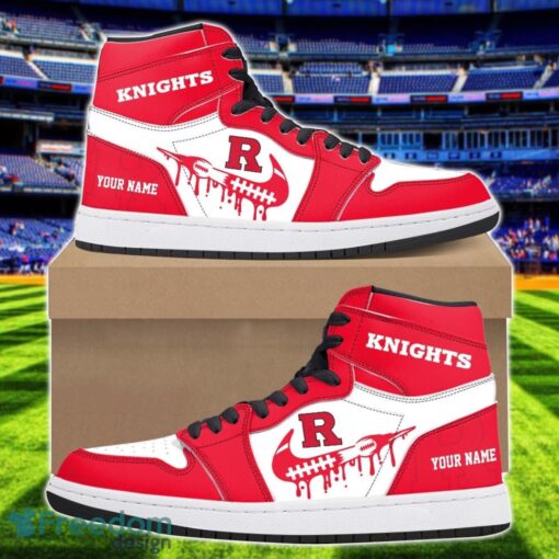 Rutgers Scarlet Knights Air Jordan 1 Shoes Sport Hightop Sneakers For Men And Women Custom Name Product Photo 1