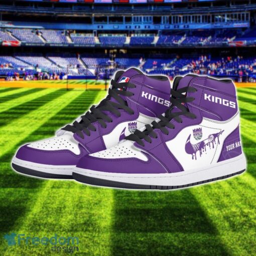 Sacramento Kings Air Jordan 1 Shoes Sport Hightop Sneakers For Men And Women Custom Name Product Photo 2