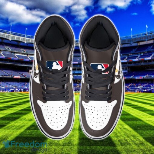 San Diego Padres Air Jordan 1 Shoes Sport Hightop Sneakers For Men And Women Custom Name Product Photo 3