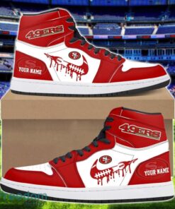 San Francisco 49ers Air Jordan 1 Shoes Sport Hightop Sneakers For Men And Women Custom Name Product Photo 1