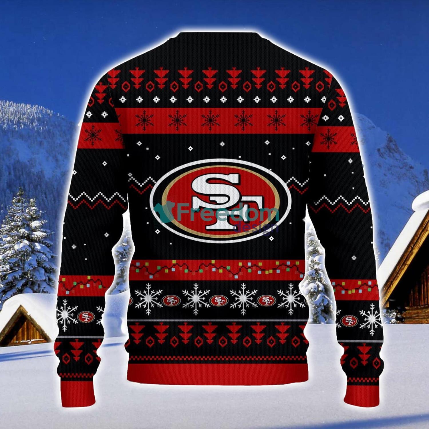 San Francisco 49ers Santa Claus Ugly Christmas Sweater Christmas Gift 3D Sweater image San Francisco 49ers Santa Claus Ugly Christmas Sweater Christmas Gift 3D Sweater Product Photo 2