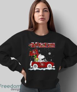 San Francisco 49ers Snoopy And Woodstock Driving Car Shirt Sweatshirt Hoodie - Sweatshirt