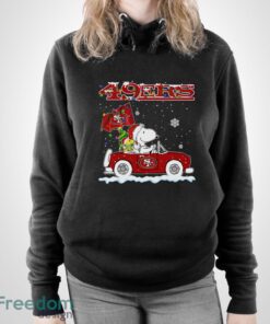 San Francisco 49ers Snoopy And Woodstock Driving Car Shirt Sweatshirt Hoodie - Unisex Pullover Hoodie