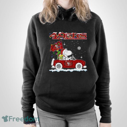 San Francisco 49ers Snoopy And Woodstock Driving Car Shirt Sweatshirt Hoodie - Unisex Pullover Hoodie