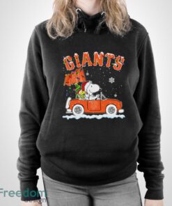 San Francisco Giants Snoopy And Woodstock Driving Car Shirt Sweatshirt Hoodie - Unisex Pullover Hoodie