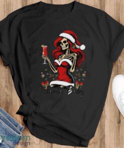 Santa Baby Red Haired Skeleton Sweatshirt, Gothic Christmas Hoodie, Edgy Xmas Shirt