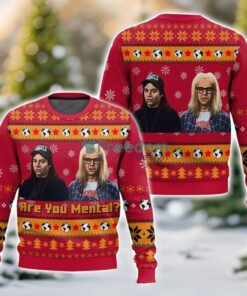 Saturday Night Live-Wayne’s World “Are you Mental” Christmas 3D Ugly Christmas Sweater Unisex Sweater Christmas Gift