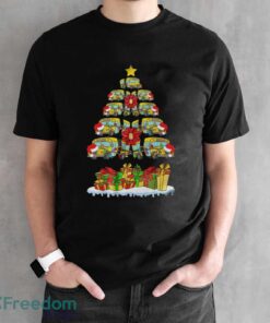 School Bus Christmas Tree Sweatshirt, School Bus Driver Hoodie, Merry Xmas Shirt - Black Unisex T-Shirt