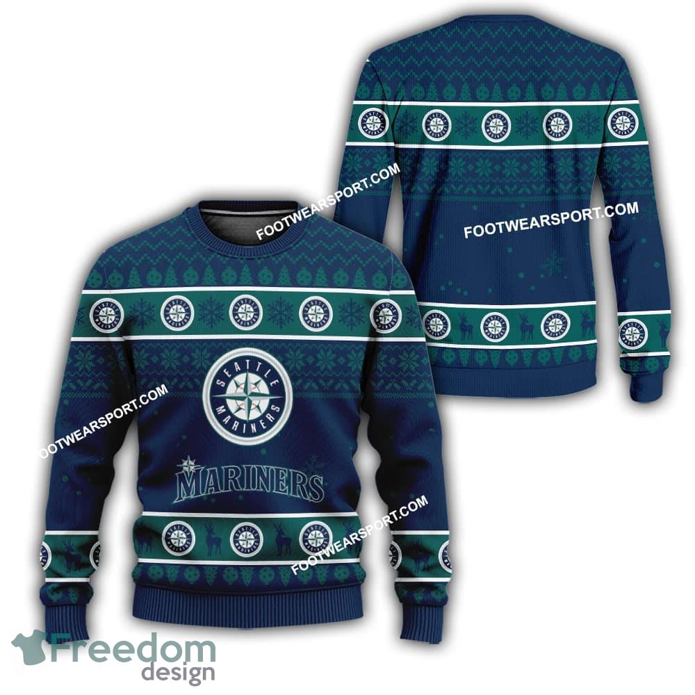 Seattle Mariners Logo Pattern Ugly Christmas Sweater AOP Gift For Men And Women image Seattle Mariners Logo Pattern Ugly Christmas Sweater AOP Gift For Men And Women - Seattle Mariners Logo Pattern Ugly Christmas Sweater AOP Gift For Men And Women