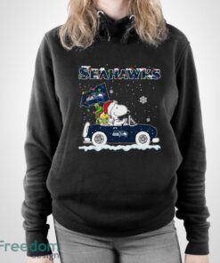 Seattle Seahawks Snoopy And Woodstock Driving Car Shirt Sweatshirt Hoodie - Unisex Pullover Hoodie