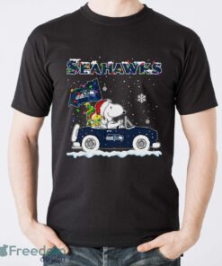 Seattle Seahawks Snoopy And Woodstock Driving Car Shirt Sweatshirt Hoodie