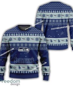 Seattle Seahawks Xmas Pattern Ugly Christmas Sweater Gift Holidays