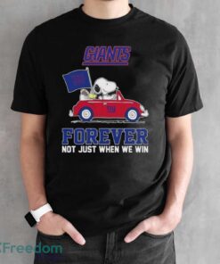 Snoopy And Woodstock Driving Car New York Giants Forever Not Just When We Win 2024 T-shirt Product Photo 2