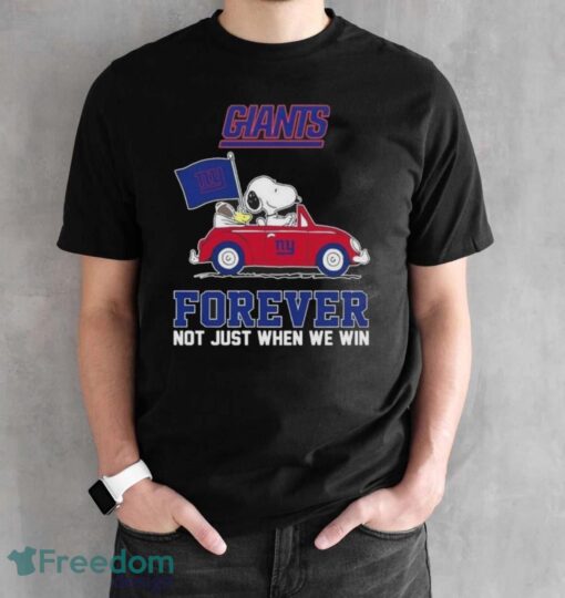 Snoopy And Woodstock Driving Car New York Giants Forever Not Just When We Win 2024 T-shirt Product Photo 2