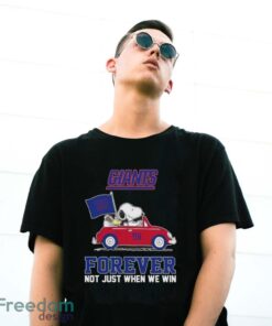 Snoopy And Woodstock Driving Car New York Giants Forever Not Just When We Win 2024 T-shirt Product Photo 3