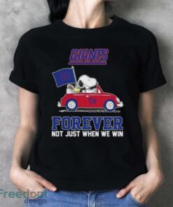 Snoopy And Woodstock Driving Car New York Giants Forever Not Just When We Win 2024 T-shirt Product Photo 4