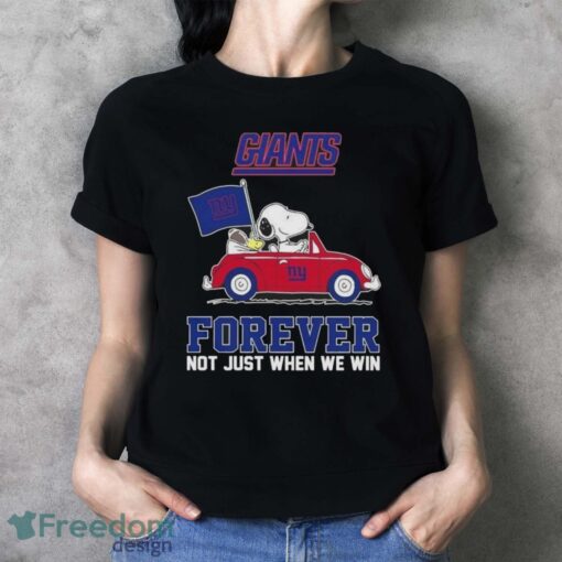 Snoopy And Woodstock Driving Car New York Giants Forever Not Just When We Win 2024 T-shirt Product Photo 4