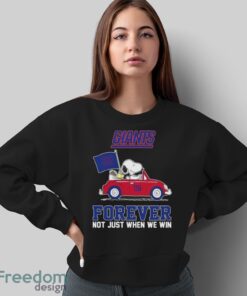 Snoopy And Woodstock Driving Car New York Giants Forever Not Just When We Win 2024 T-shirt Product Photo 5