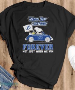 Snoopy and Woodstock Driving Car Tampa Bay Lightning Forever Not Just When We Win shirt