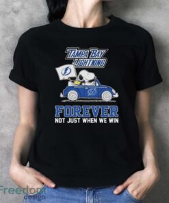 Snoopy and Woodstock Driving Car Tampa Bay Lightning Forever Not Just When We Win shirt Product Photo 4