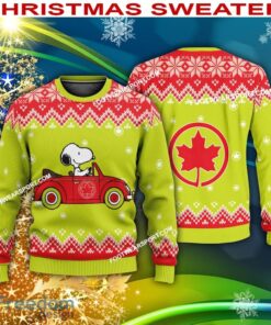 Snoopy Driving Car Air Canada Logo Ugly Christmas Sweater Gift Holidays