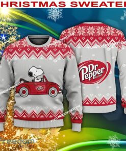 Snoopy Driving Car Dr Pepper Logo Ugly Christmas 3D Sweater Gift Holidays