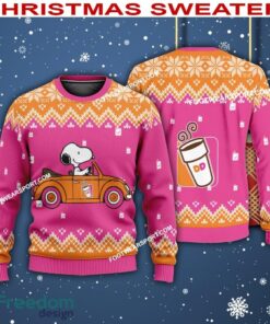Snoopy Driving Car Dunkin’ Donuts Logo Ugly Christmas Sweater Gift For Adult