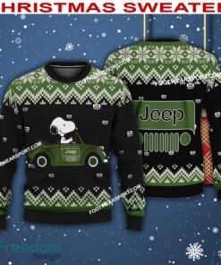 Snoopy Driving Car Jeep Car Racing Logo Ugly Christmas Sweater For Men Women