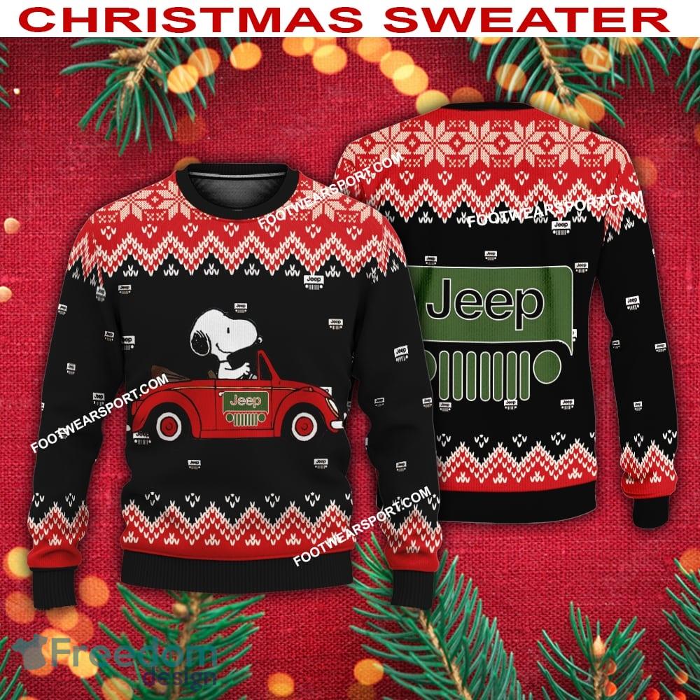 Snoopy Driving Car Jeep Gladiator Car Racing Logo Ugly Christmas Sweater For Men Women image Snoopy Driving Car Jeep Gladiator Car Racing Logo Ugly Christmas Sweater For Men Women - Snoopy Driving Car Jeep Gladiator Car Racing Logo Ugly Christmas Sweater For Men Women