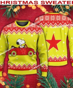 Snoopy Driving Car Macy’s Logo Ugly Christmas 3D Sweater For Men Women