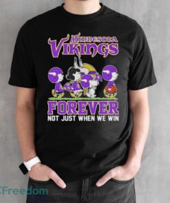 Snoopy x friends Minnesota Vikings forever not just when we win shirt Product Photo 2