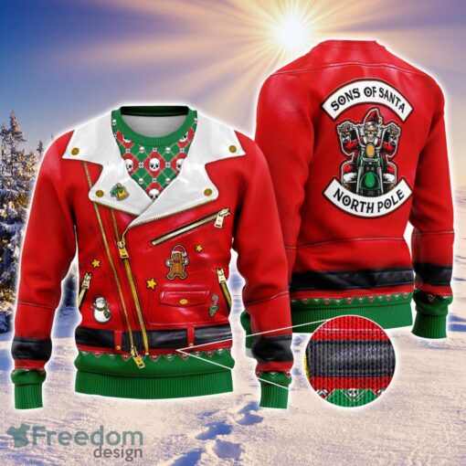 Son of Motocylce Club Biker Lover Ugly Christmas Sweater Holiday Gift Product Photo 1