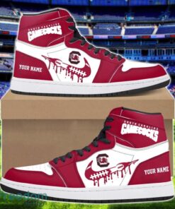 South Carolina Gamecocks Air Jordan 1 Shoes Sport Hightop Sneakers For Men And Women Custom Name Product Photo 1