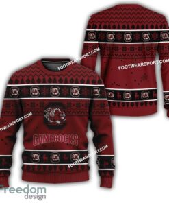 South Carolina Gamecocks Logo Pattern Ugly Christmas Sweater AOP For Fans