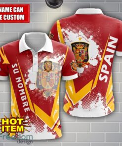 Spain national football team Limited 3D Polo Shirt Logo Printing For Fans Custom Name