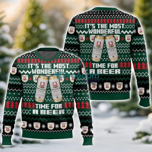 Spaten It’s the Most Wonderful time for a Beer 3D Ugly Christmas Sweater Unisex Sweater Christmas Gift Product Photo 1