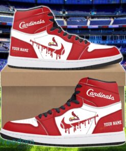 St. Louis Cardinals Air Jordan 1 Shoes Sport Hightop Sneakers For Men And Women Custom Name Product Photo 1