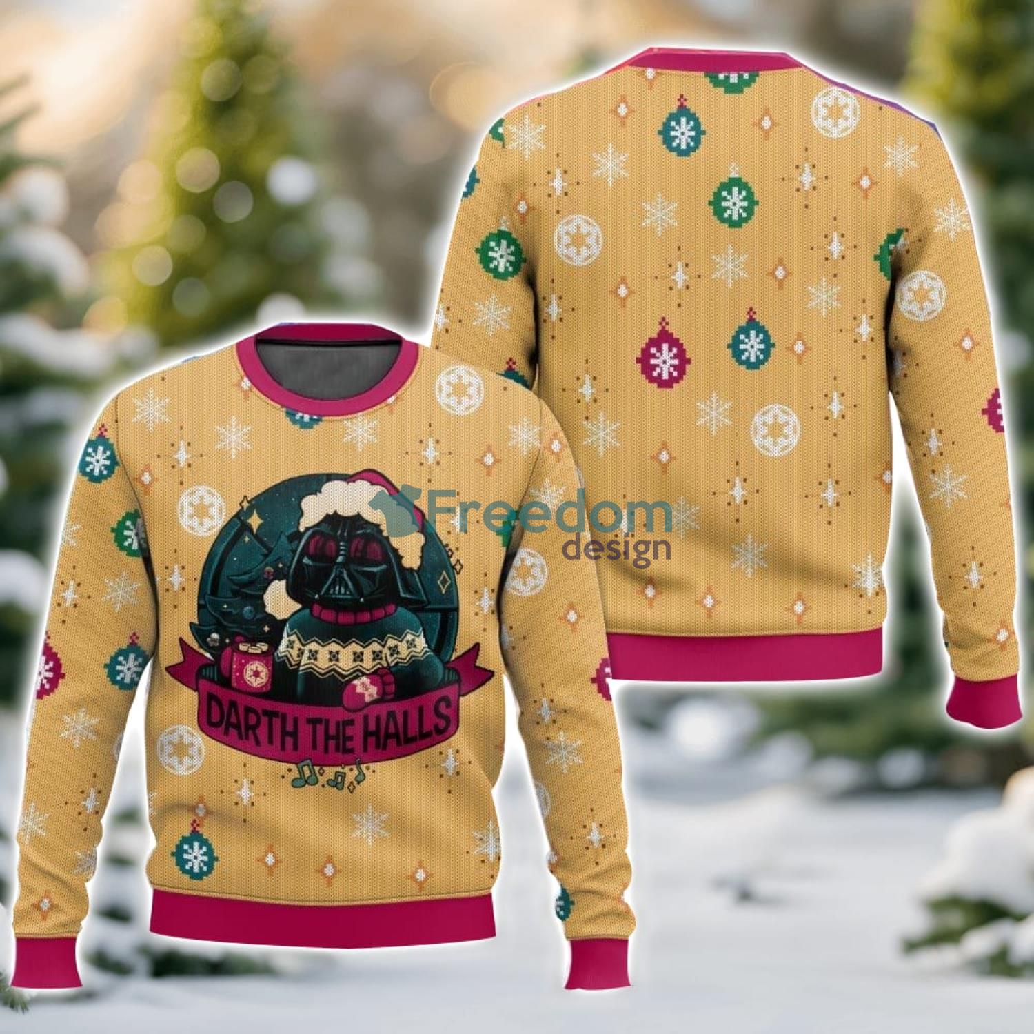 Star Wars, Darth the Halls, Christmas Gift Ugly Christmas Sweater For Men And Women image Star Wars, Darth the Halls, Christmas Gift Ugly Christmas Sweater For Men And Women Product Photo 1